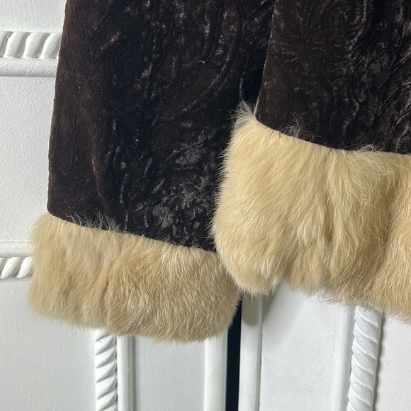 JoiMo velvet fur beaded embroidered vintage boho euro jacket - Picture 6 of 10